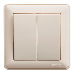 Выключатель двухклавишный Schneider Electric W59 10A 250V слоновая кость VS510-252-28