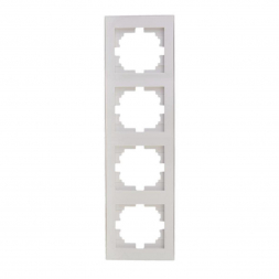 Рамка 4-ая вертикальная Lezard Rain белая 703-0202-154