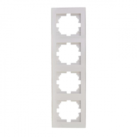 Рамка 4-ая вертикальная Lezard Rain белая 703-0202-154