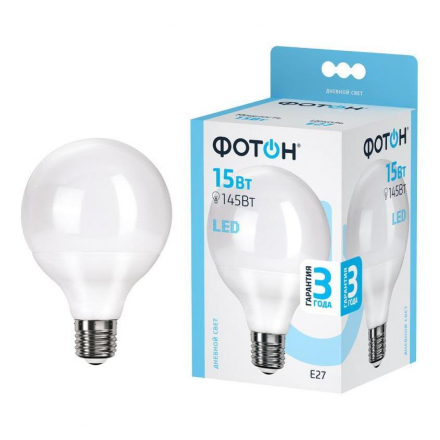 Лампа светодиодная Фотон E27 15W 4000K матовая 23949