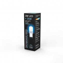 Лампа светодиодная Gauss G9 3W 4100K прозрачная 107409203