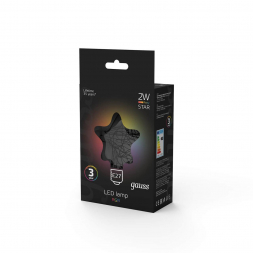 Лампа светодиодная Gauss Vintage Star E27 2W RGB 160802008