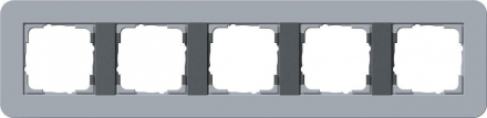 Рамка 5-постовая Gira E3 серо-голубой/антрацит 0215424