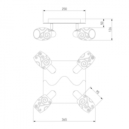 Спот Eurosvet 60301/4 хром/венге