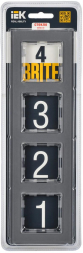 Рамка 4-постовая IEK Brite РУ-4-2-БрСе серая BR-M42-G-K03