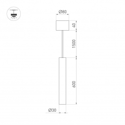 Подвесной светодиодный светильник Arlight SP-Pipe-Hang-L600-R30-9W Day4000 038643