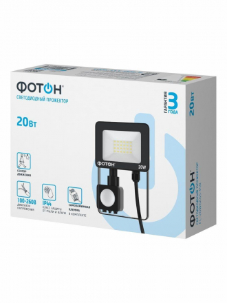 Прожектор светодиодный Фотон FL-20W6K65-PIR 20W 6500K 24539