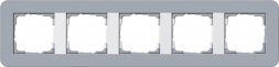 Рамка 5-постовая Gira E3 серо-голубой/белый глянцевый 0215414