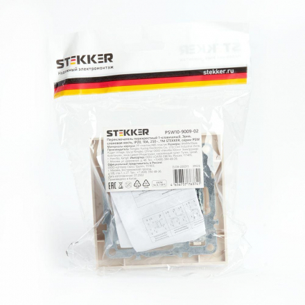 Переключатель одноклавишный перекрестный Stekker Эрна слоновая кость PSW10-9009-02 39926