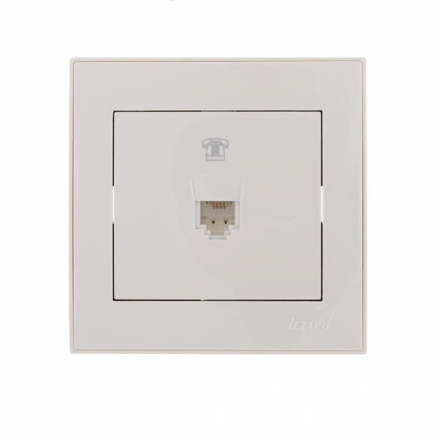 Розетка телефонная евро Lezard Rain белая 703-0202-137