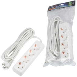 Удлинитель Uniel Ultra 4гн х 5м с/з S-GCU4-5 White UL-00010007