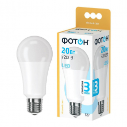 Лампа светодиодная Фотон E27 20W 3000K матовая 23905