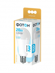 Лампа светодиодная Фотон E27 20W 3000K матовая 23905