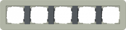 Рамка 5-постовая Gira E3 серо-зеленый/антрацит 0215425