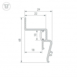 Профиль для натяжного потолка Arlight Stretch-Shadow-2000 Black 039510