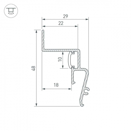 Профиль для натяжного потолка Arlight Stretch-Shadow-2000 Black 039510