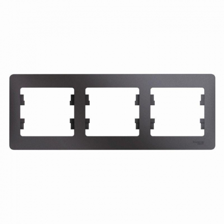 Рамка 3-постовая Schneider Electric Glossa графит GSL001303