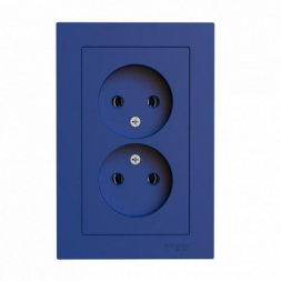 Розетка двойная 2К Schneider Electric AtlasDesign 16A 250V аквамарин ATN001120