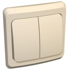 Выключатель двухклавишный Schneider Electric Этюд 10A 250V с подсветкой кремовый BC10-006K