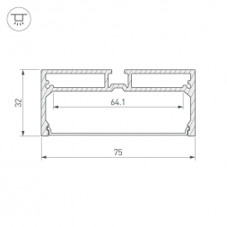 Профиль с рассеивателем Arlight SL-LINE-7532-2000 ANOD 028033