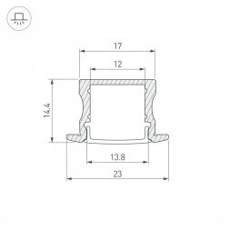 Профиль встраиваемый Arlight LINE-2315-F-2000 ANOD BLACK 044278