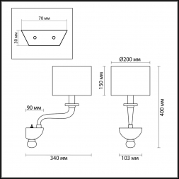Бра Odeon Light Modern Vosta 4727/1W