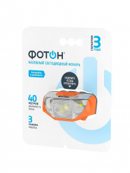 Налобный светодиодный фонарь Фотон от батареек 65х30 70 лм SH-400 23062