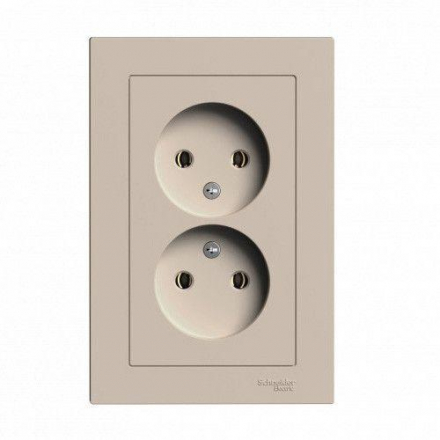 Розетка двойная 2К Schneider Electric AtlasDesign 16A 250V песочный ATN001220