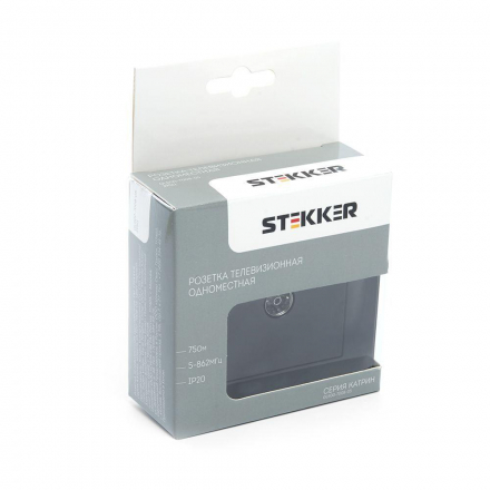 Розетка телевизионная TV Stekker Катрин черный GLS00-7008-05 39511