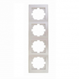 Рамка 4-ая вертикальная Lezard Rain белый жемчуг 703-3030-154