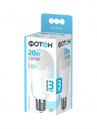 Лампа светодиодная Фотон E27 20W 4000K матовая 23906