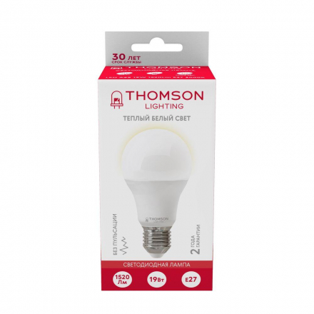Лампа светодиодная Thomson E27 19W 3000K груша матовая TH-B2347