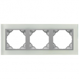 Рамка 3-постовая Efapel Logus 90 Crystal стекло/алюминий 90930 TCA