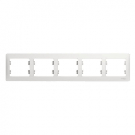 Рамка 5-постовая Schneider Electric Glossa белая GSL000105