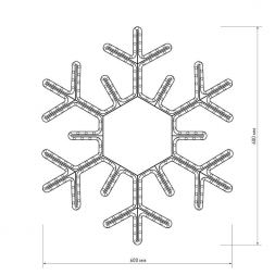 Светодиодная фигура Ardecoled ARD-Snowflake-M5-600x600-360LED White 025308