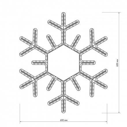 Светодиодная фигура Ardecoled ARD-Snowflake-M5-600x600-360LED White 025308