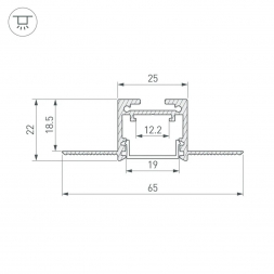 Профиль встраиваемый Arlight SL-LINIA20-FANTOM-2500 WHITE 043118