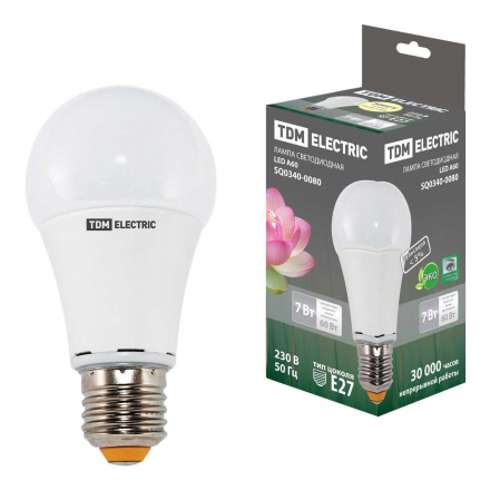 Лампа светодиодная TDM Electric E27 7W 3000K матовая SQ0340-0080
