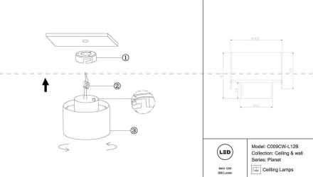 Потолочный светодиодный светильник Maytoni Planet C009CW-L12B