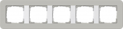 Рамка 5-постовая Gira E3 серый/белый глянцевый 0215412