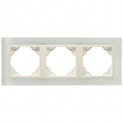 Рамка 3-постовая Efapel Logus 90 Crystal стекло/жемчуг 90930 TCP
