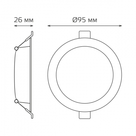 Встраиваемый светодиодный светильник Gauss Elementary Downlight 9100420205T