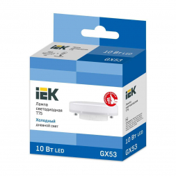 Лампа светодиодная IEK GX53 10W 6500K матовая LLE-T80-10-230-65-GX53