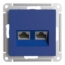 Розетка компьютерная 2xRJ45 Schneider Electric AtlasDesign кат. 5Е аквамарин ATN001185