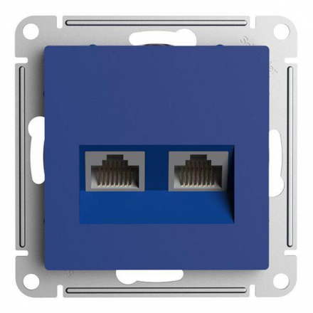 Розетка компьютерная 2xRJ45 Schneider Electric AtlasDesign кат. 5Е аквамарин ATN001185