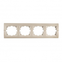 Рамка 4-ая горизонтальная Lezard Deriy белый жемчуг 702-3000-149