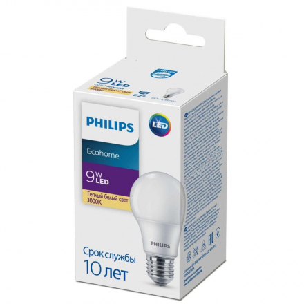 Лампа светодиодная Philips E27 9W 3000K матовая 929002298917