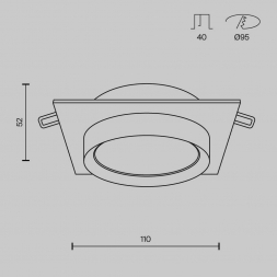 Встраиваемый светильник Maytoni Hoop DL086-GX53-SQ-W
