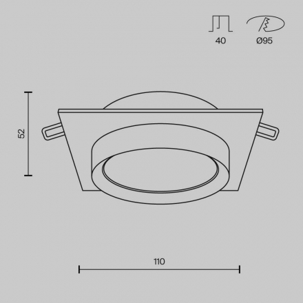 Встраиваемый светильник Maytoni Hoop DL086-GX53-SQ-W