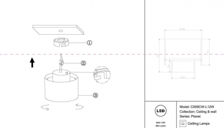 Потолочный светодиодный светильник Maytoni Planet C009CW-L12W